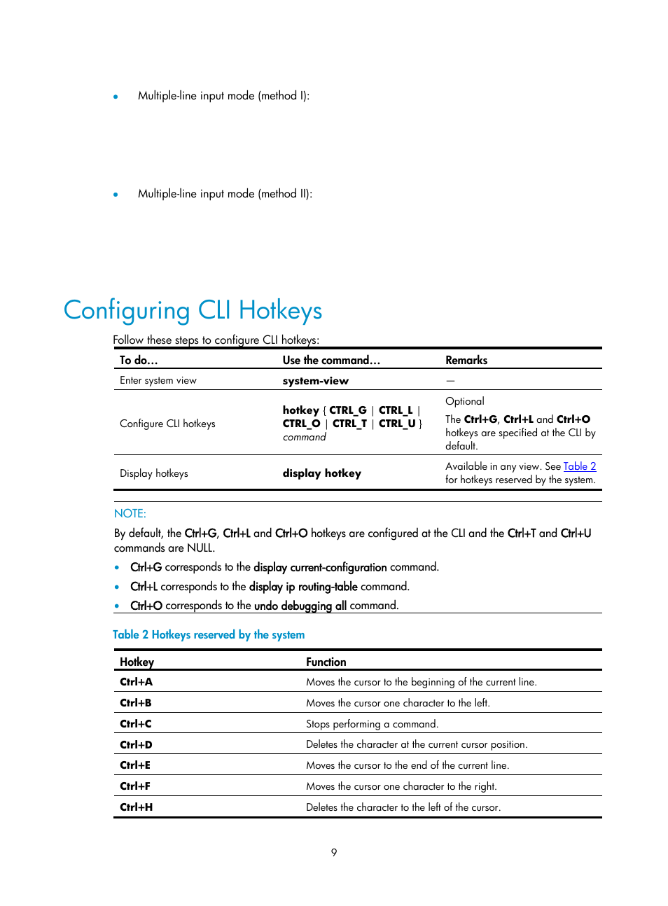 Configuring cli hotkeys | H3C Technologies H3C SecPath F1000-E User Manual | Page 203 / 326