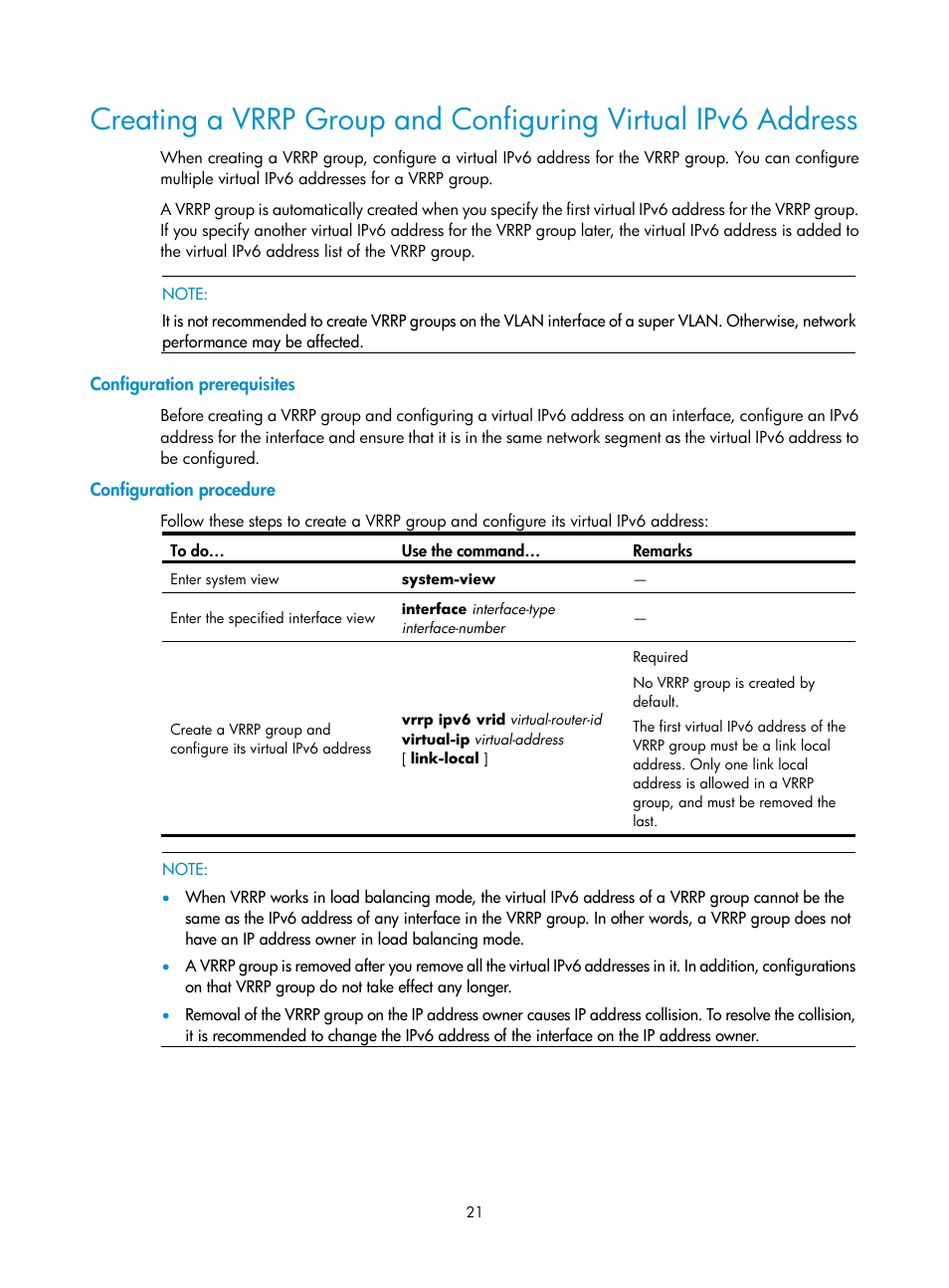 Configuration prerequisites, Configuration procedure | H3C Technologies H3C SecPath F1000-E User Manual | Page 22 / 326