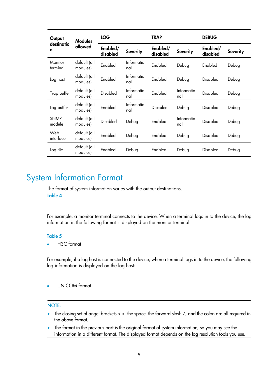 System information format | H3C Technologies H3C SecPath F1000-E User Manual | Page 228 / 326