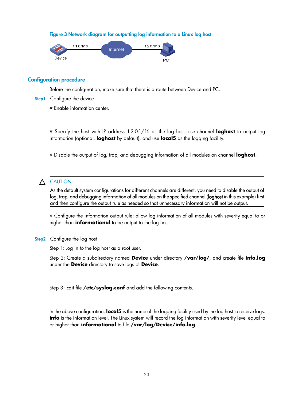 Configuration procedure | H3C Technologies H3C SecPath F1000-E User Manual | Page 246 / 326