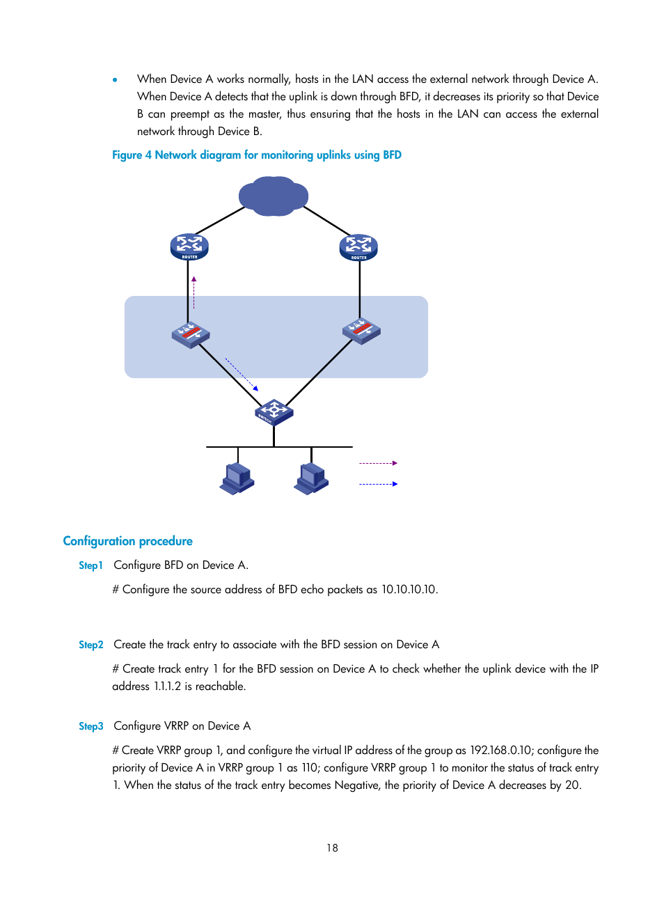 Configuration procedure | H3C Technologies H3C SecPath F1000-E User Manual | Page 301 / 326