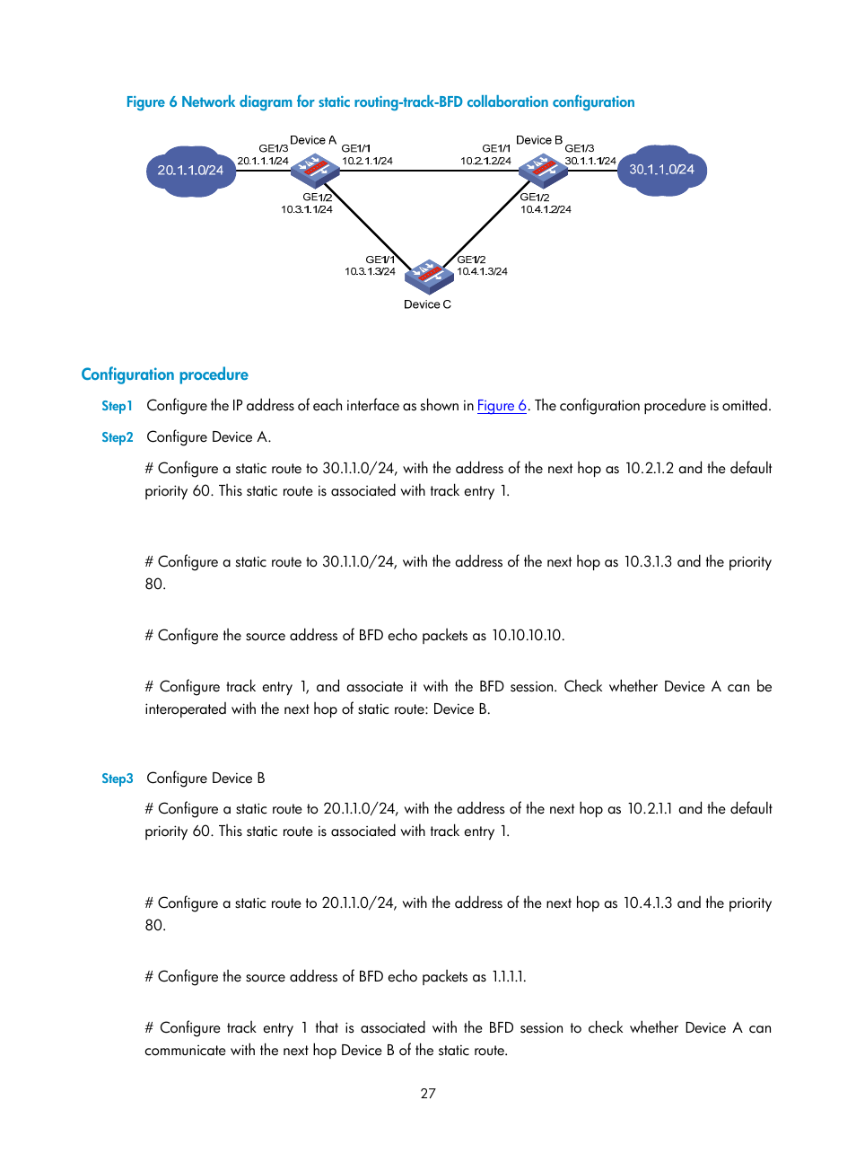 Configuration procedure | H3C Technologies H3C SecPath F1000-E User Manual | Page 310 / 326