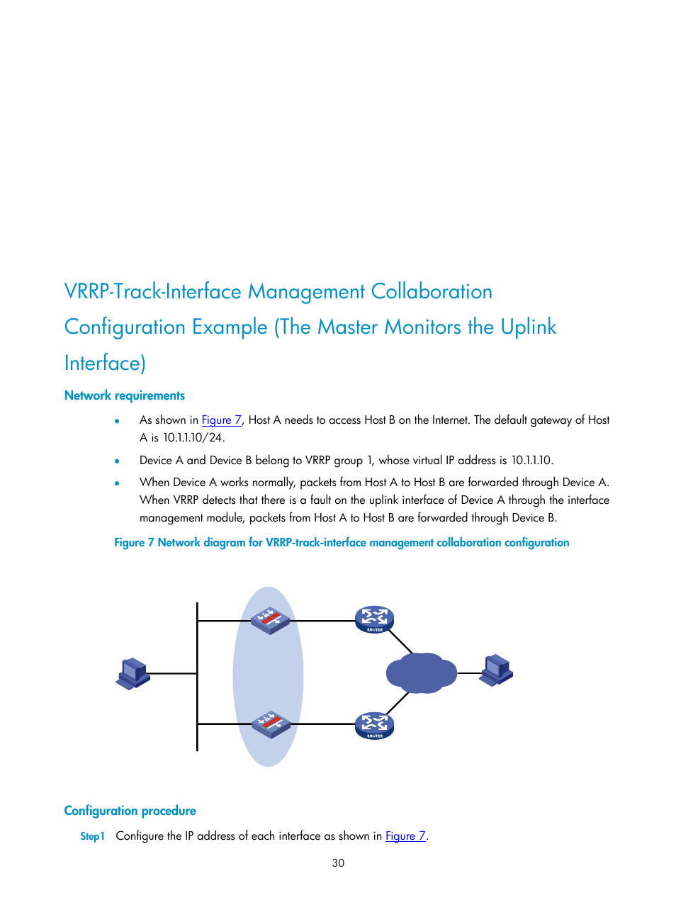 Network requirements, Configuration procedure | H3C Technologies H3C SecPath F1000-E User Manual | Page 313 / 326