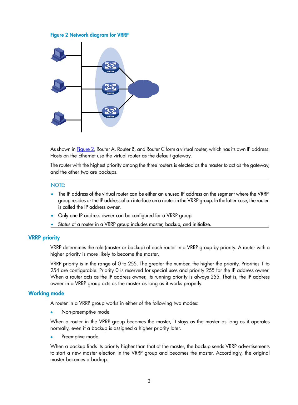 Vrrp priority, Working mode | H3C Technologies H3C SecPath F1000-E User Manual | Page 4 / 326