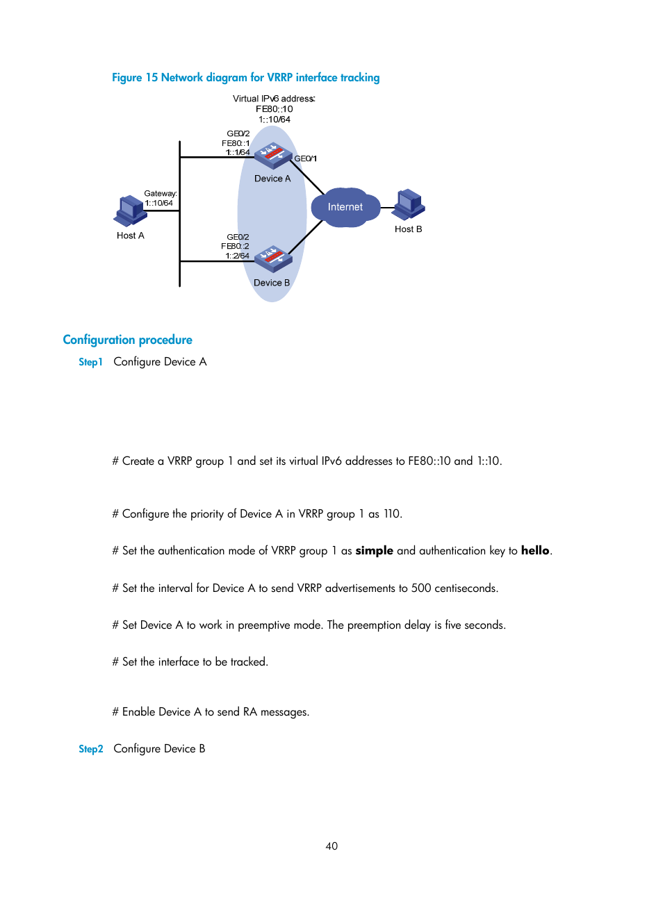 Configuration procedure | H3C Technologies H3C SecPath F1000-E User Manual | Page 41 / 326