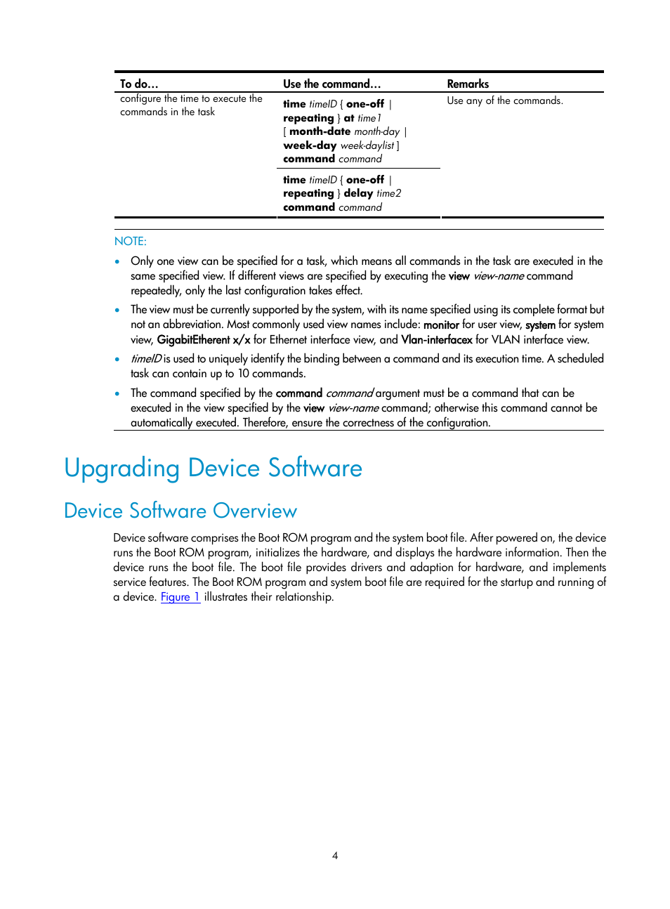 Upgrading device software, Device software overview | H3C Technologies H3C SecPath F1000-E User Manual | Page 57 / 326