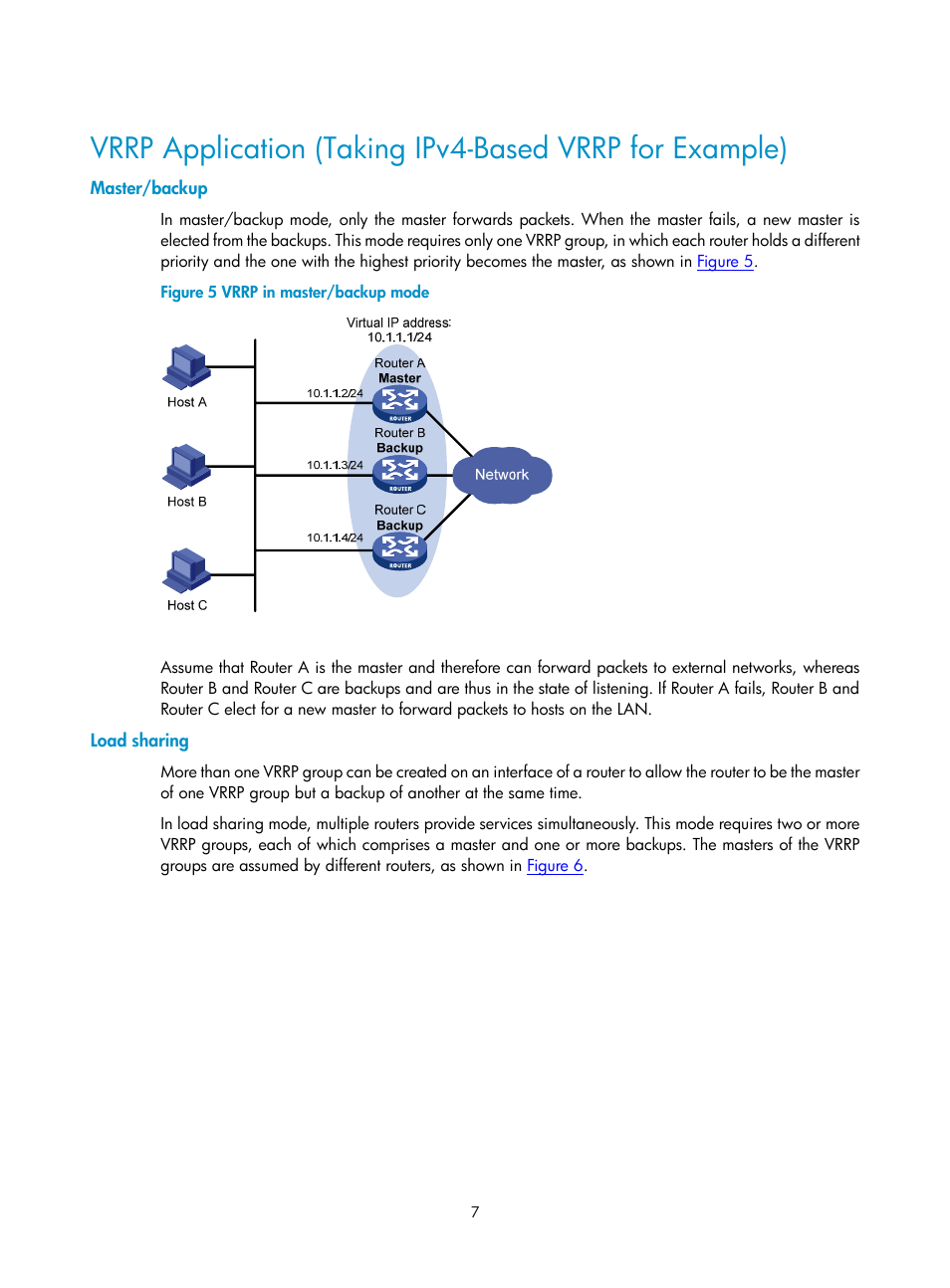 Master/backup, Load sharing | H3C Technologies H3C SecPath F1000-E User Manual | Page 8 / 326