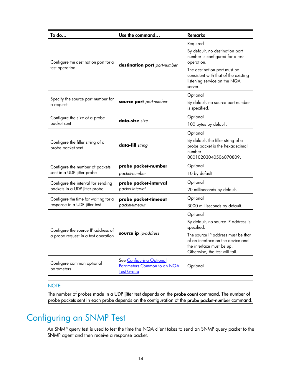 Configuring an snmp test | H3C Technologies H3C SecPath F1000-E User Manual | Page 80 / 326