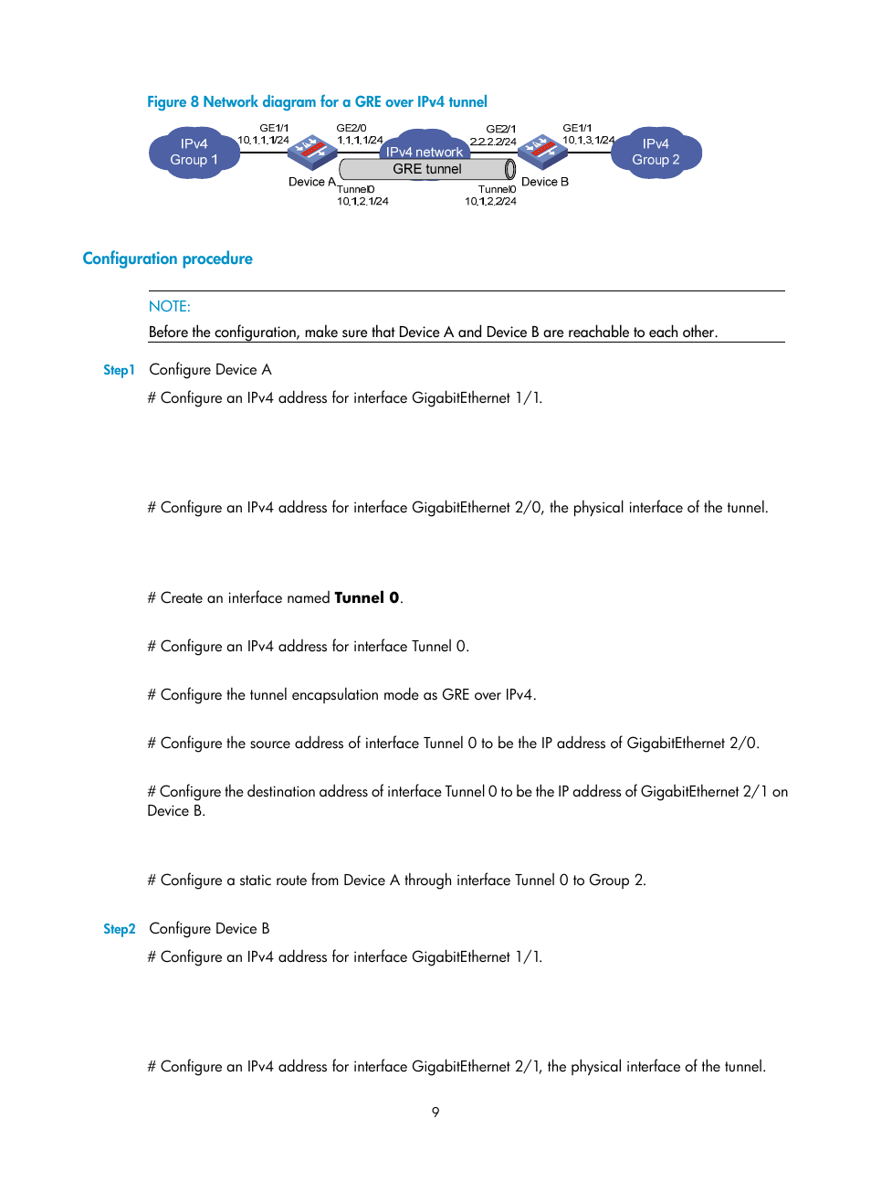 Configuration procedure | H3C Technologies H3C SecPath F1000-E User Manual | Page 10 / 80