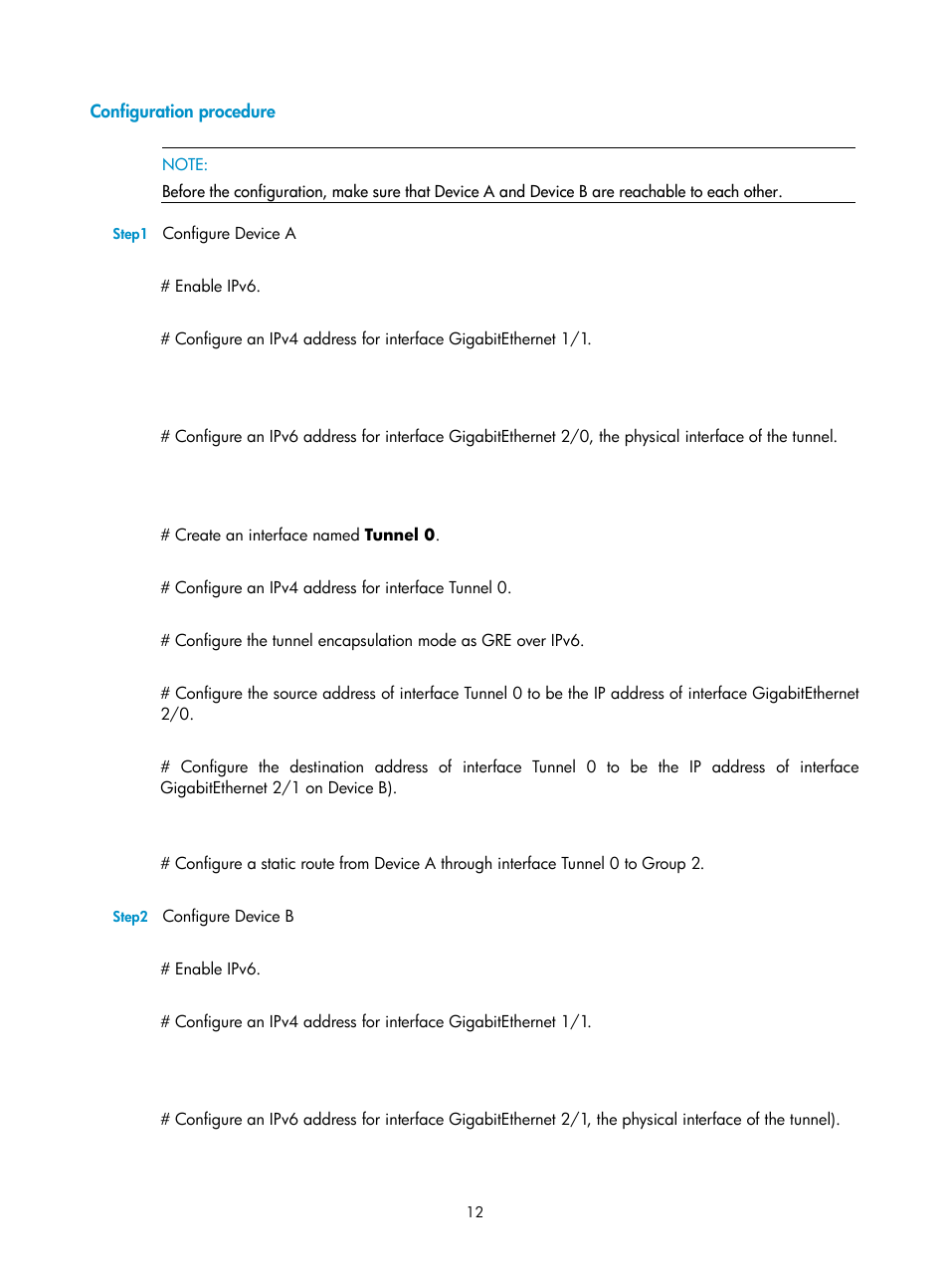 Configuration procedure | H3C Technologies H3C SecPath F1000-E User Manual | Page 13 / 80
