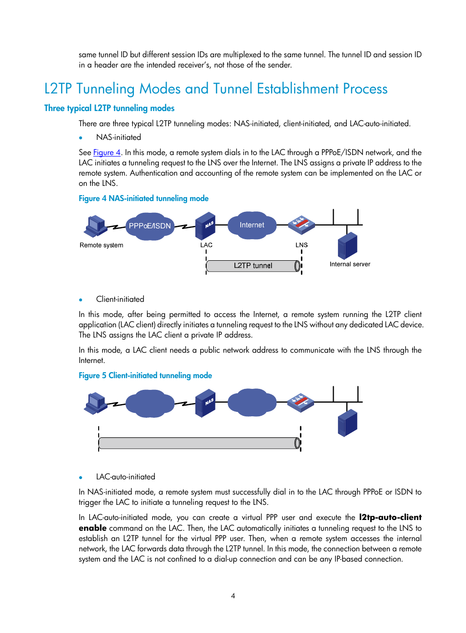 Three typical l2tp tunneling modes | H3C Technologies H3C SecPath F1000-E User Manual | Page 37 / 80