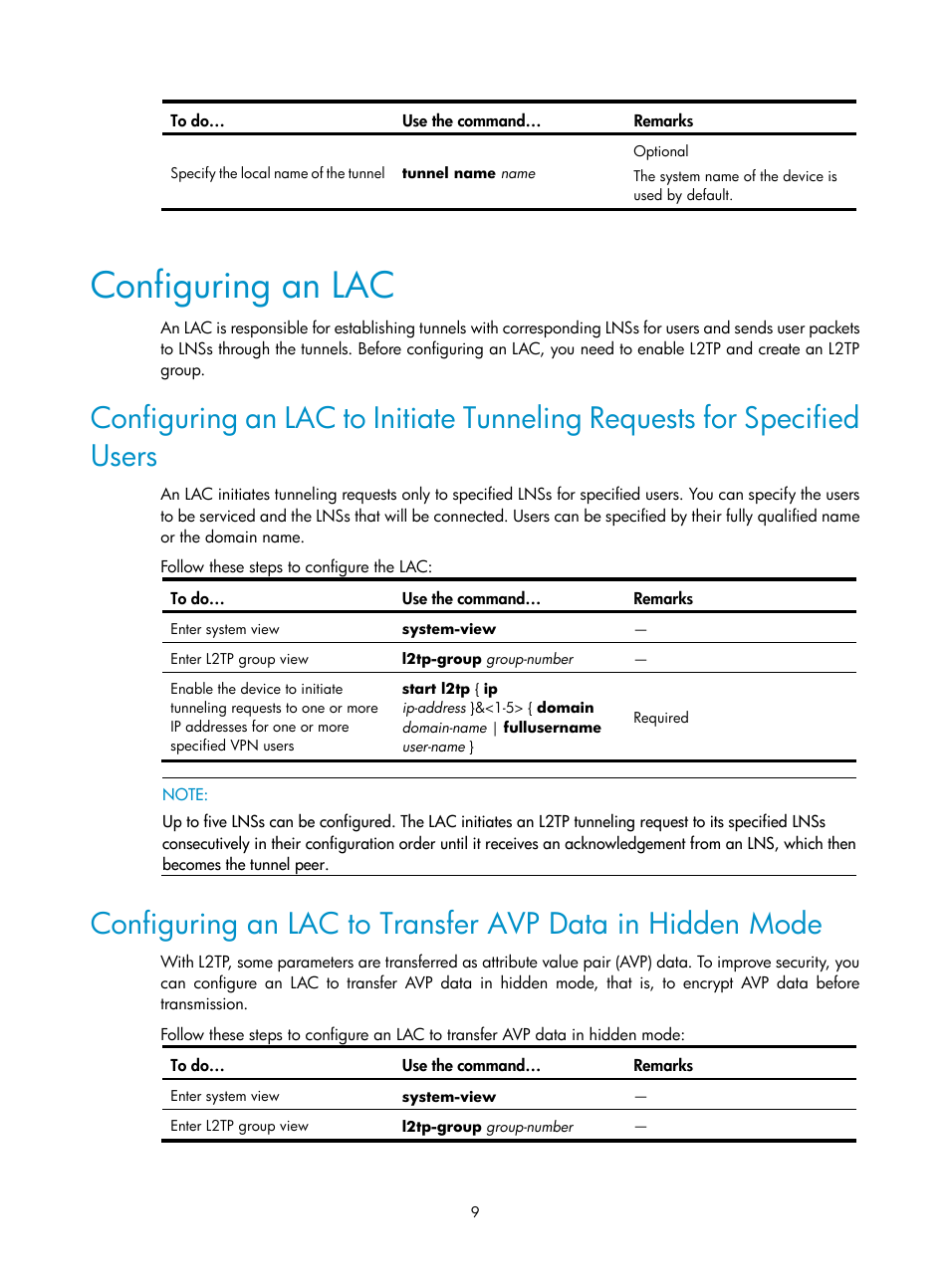 Configuring an lac | H3C Technologies H3C SecPath F1000-E User Manual | Page 42 / 80