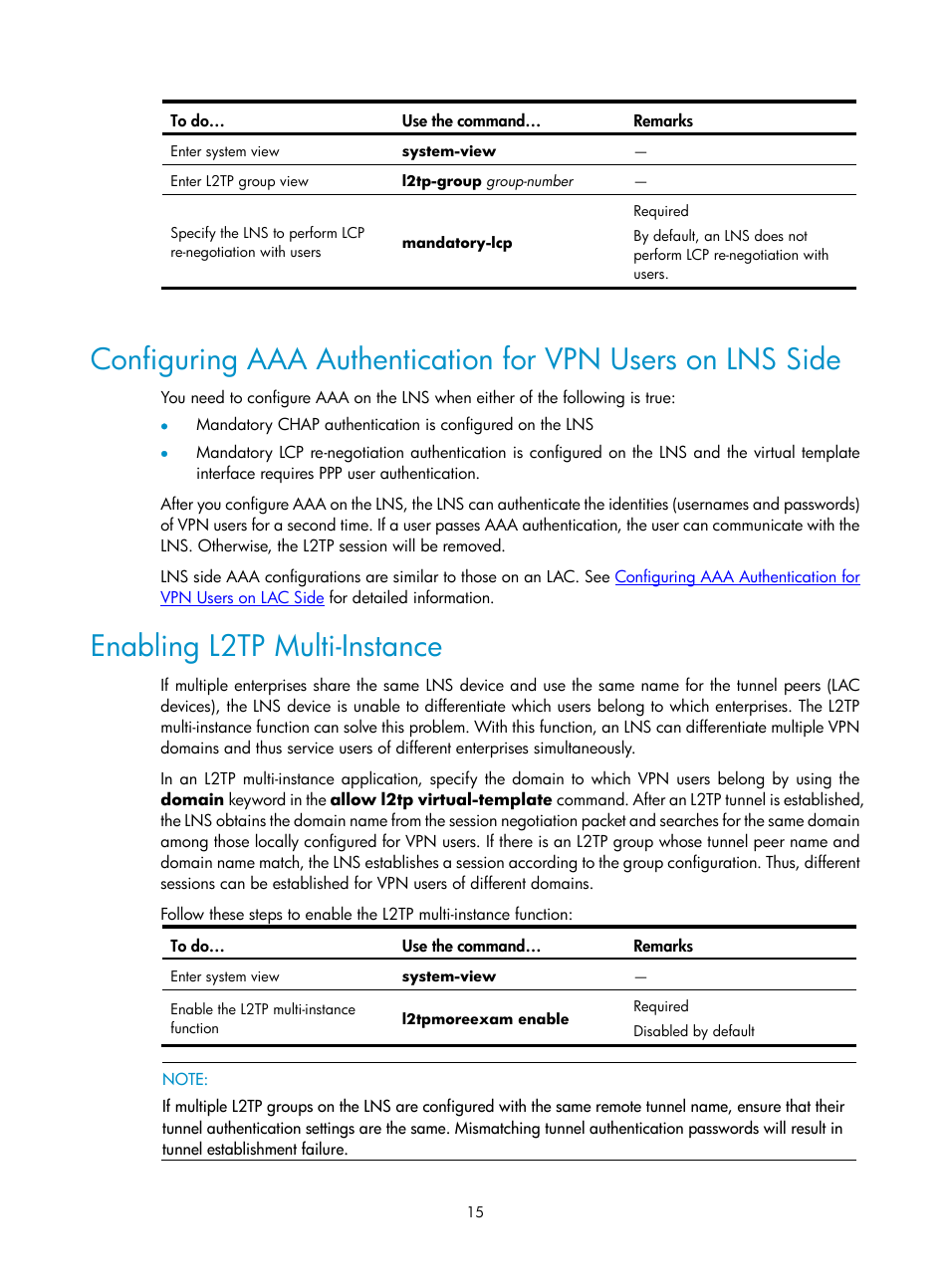 Enabling l2tp multi-instance | H3C Technologies H3C SecPath F1000-E User Manual | Page 48 / 80