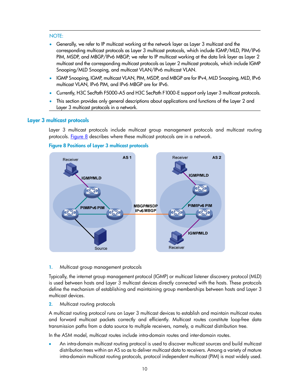 Layer 3 multicast protocols | H3C Technologies H3C SecPath F1000-E User Manual | Page 11 / 225