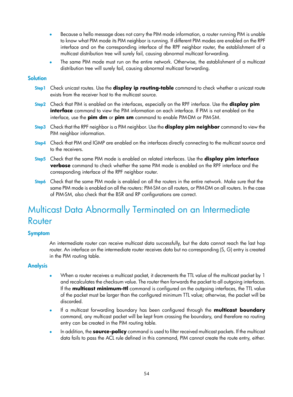 Solution, Symptom, Analysis | H3C Technologies H3C SecPath F1000-E User Manual | Page 150 / 225
