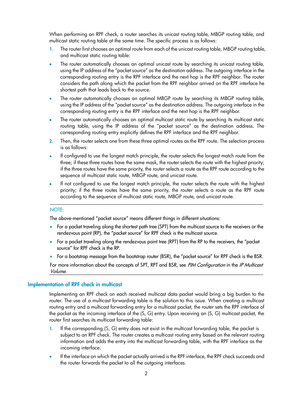 Implementation of rpf check in multicast | H3C Technologies H3C SecPath F1000-E User Manual | Page 16 / 225