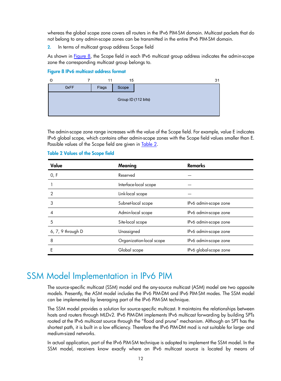 Ssm model implementation in ipv6 pim | H3C Technologies H3C SecPath F1000-E User Manual | Page 175 / 225