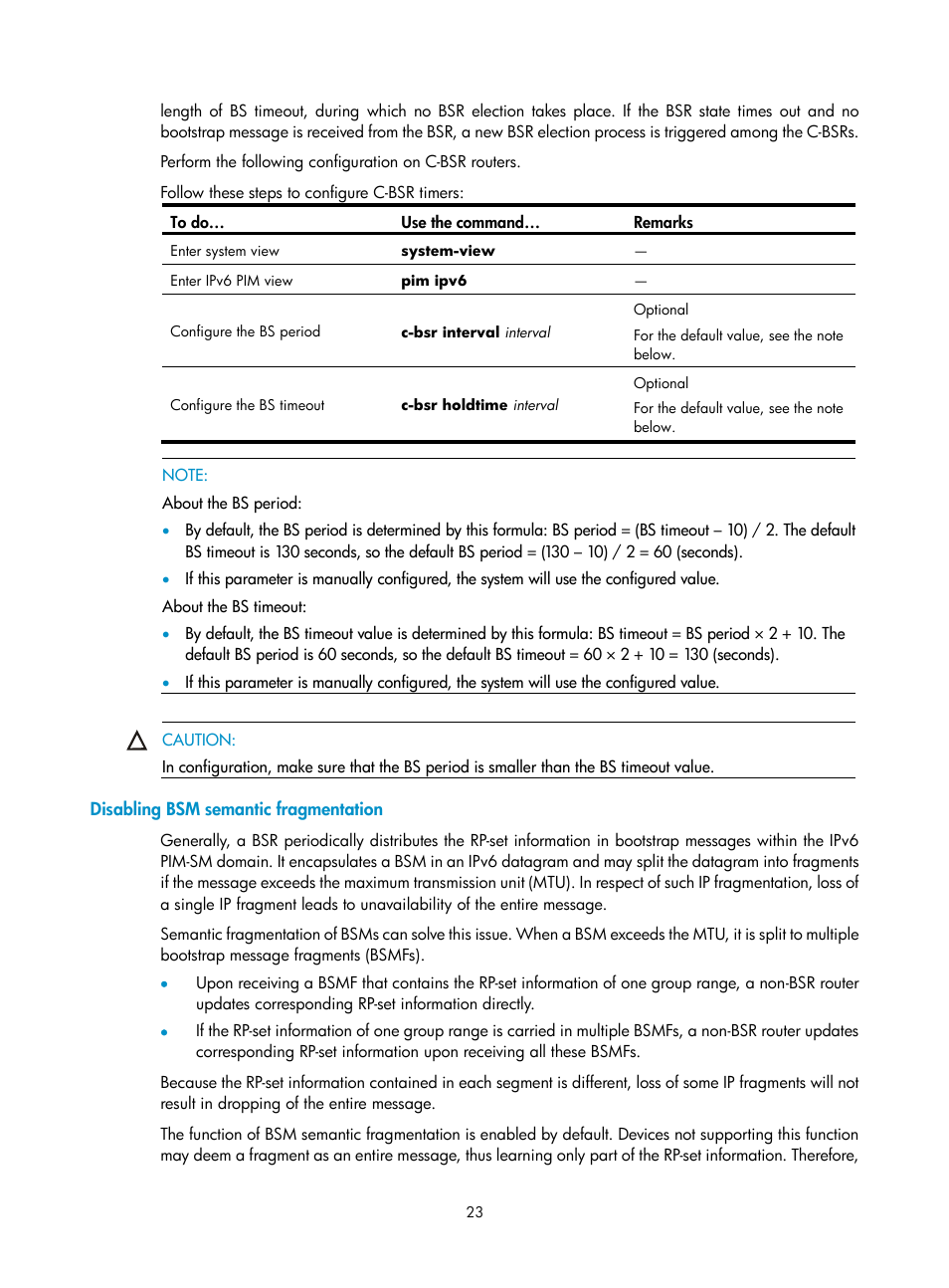 Disabling bsm semantic fragmentation | H3C Technologies H3C SecPath F1000-E User Manual | Page 186 / 225