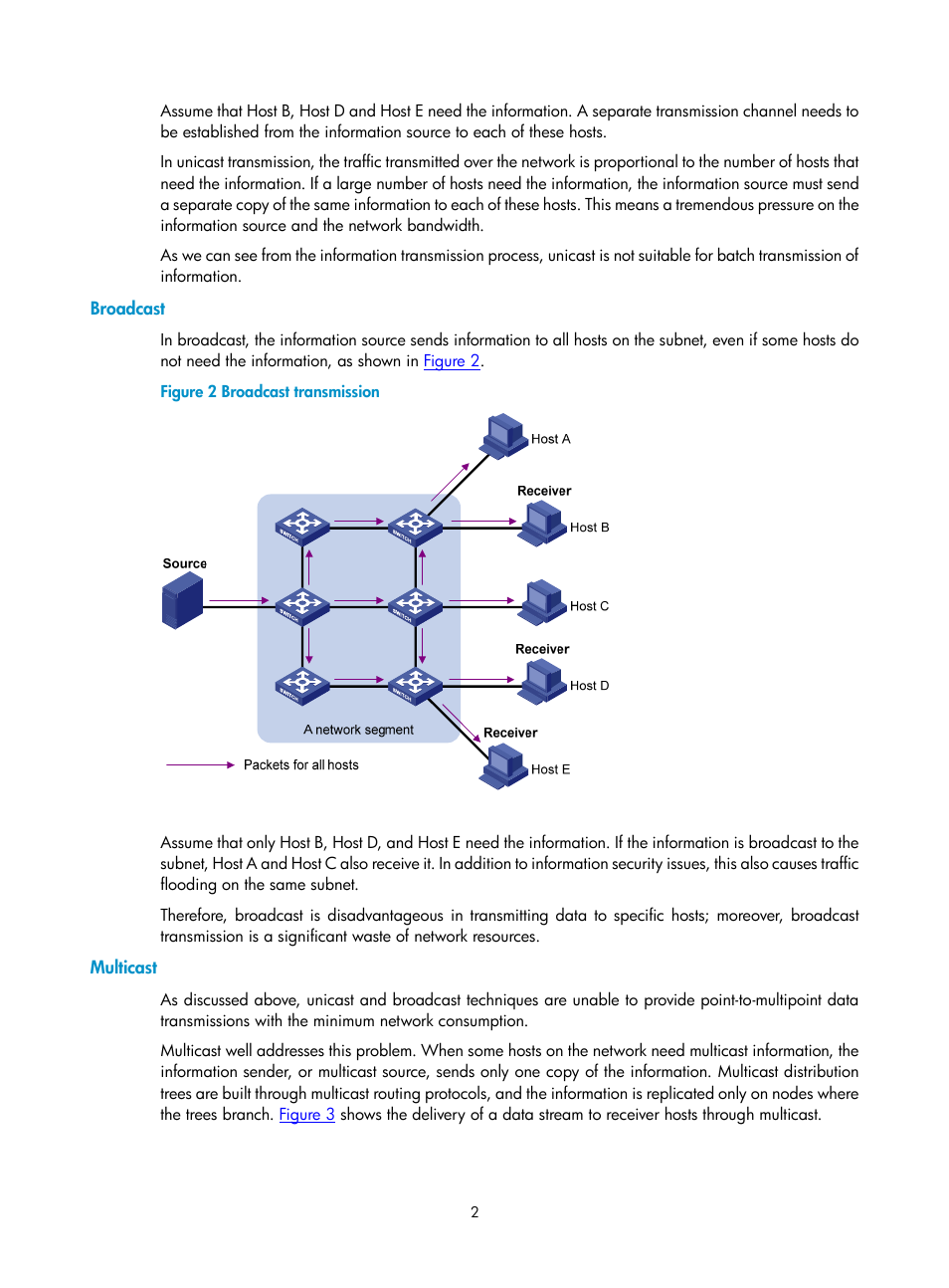 Broadcast, Multicast | H3C Technologies H3C SecPath F1000-E User Manual | Page 3 / 225