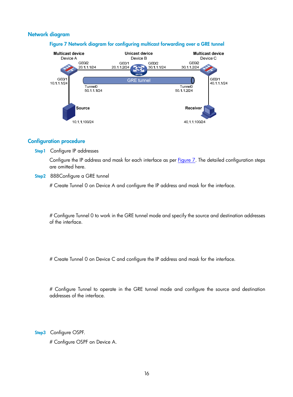 Network diagram, Configuration procedure | H3C Technologies H3C SecPath F1000-E User Manual | Page 30 / 225