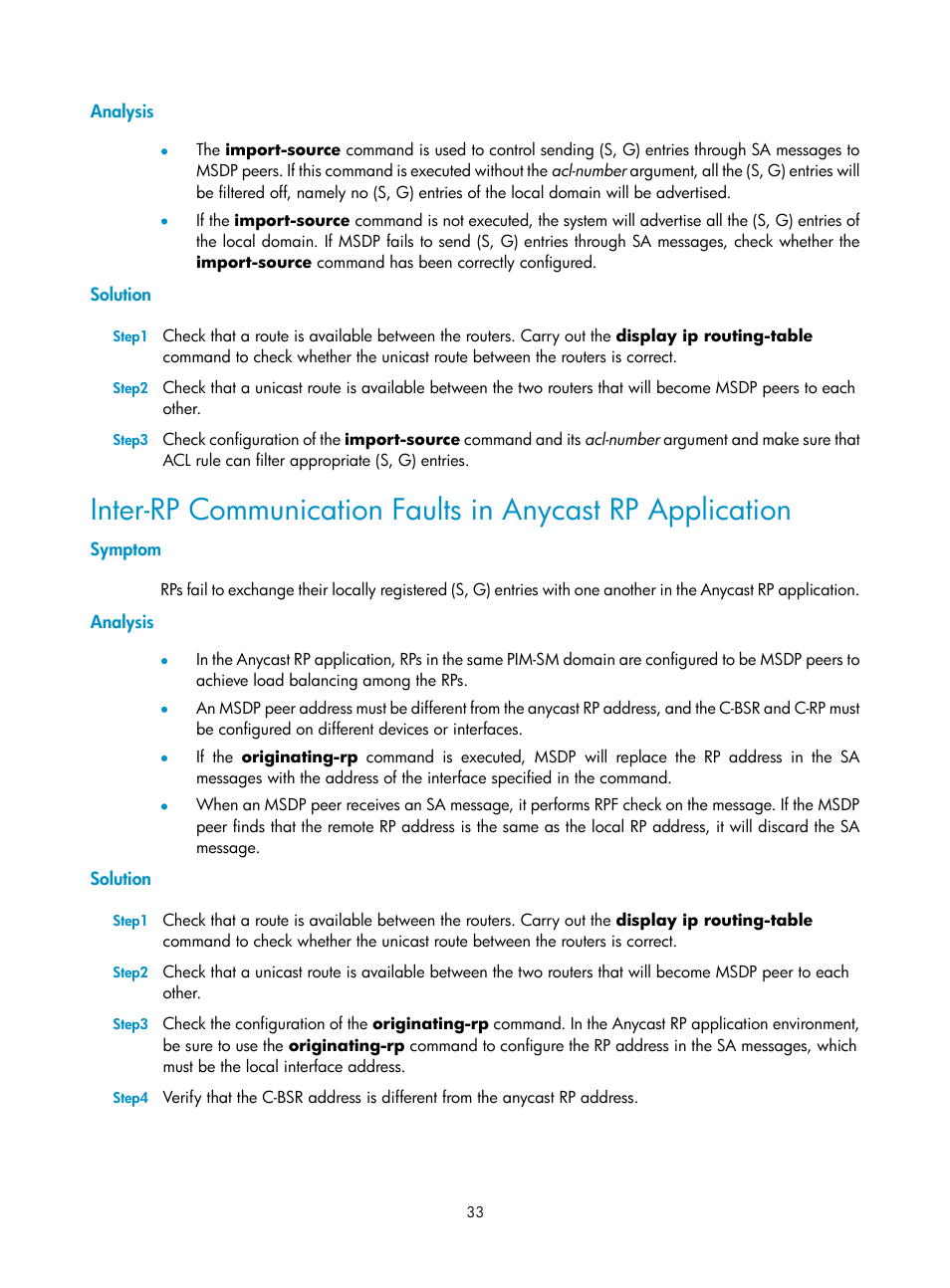 Analysis, Solution, Symptom | H3C Technologies H3C SecPath F1000-E User Manual | Page 94 / 225