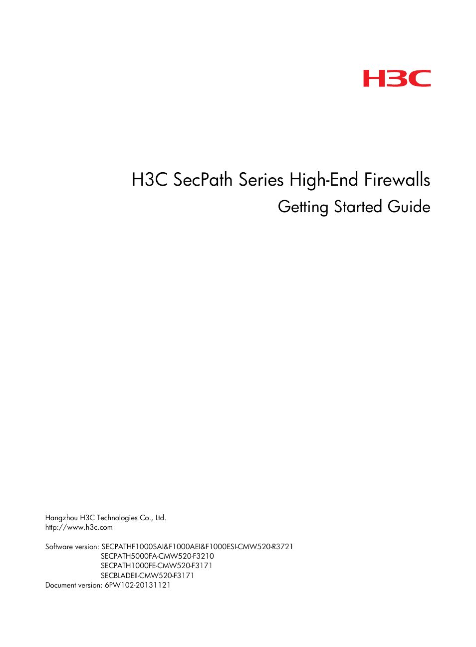 H3C Technologies H3C SecPath F1000-E User Manual | 126 pages