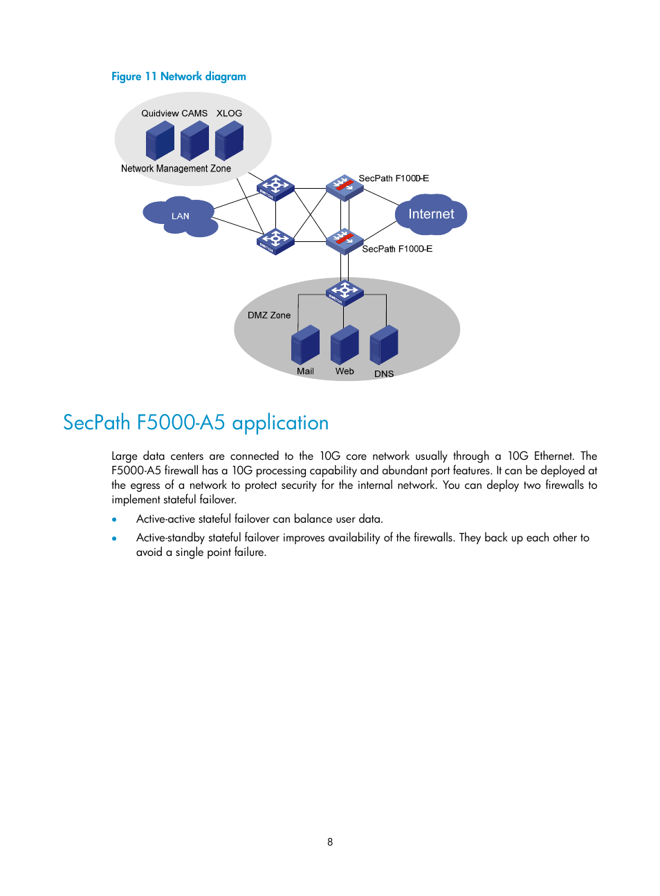 Secpath f5000-a5 application | H3C Technologies H3C SecPath F1000-E User Manual | Page 16 / 126