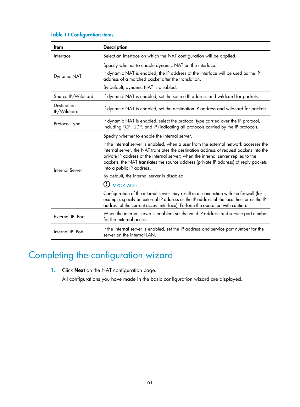 Completing the configuration wizard | H3C Technologies H3C SecPath F1000-E User Manual | Page 69 / 126