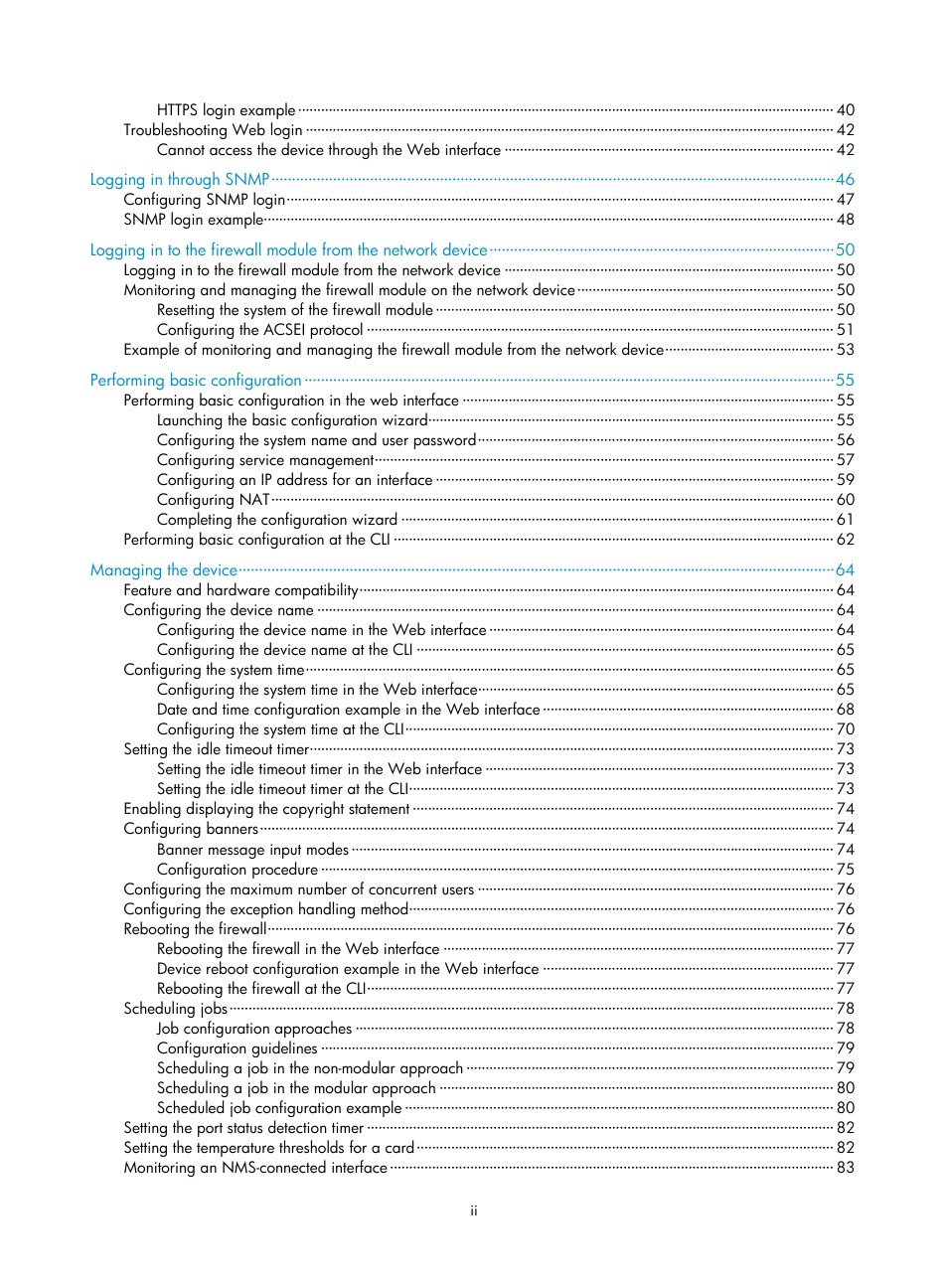 H3C Technologies H3C SecPath F1000-E User Manual | Page 7 / 126