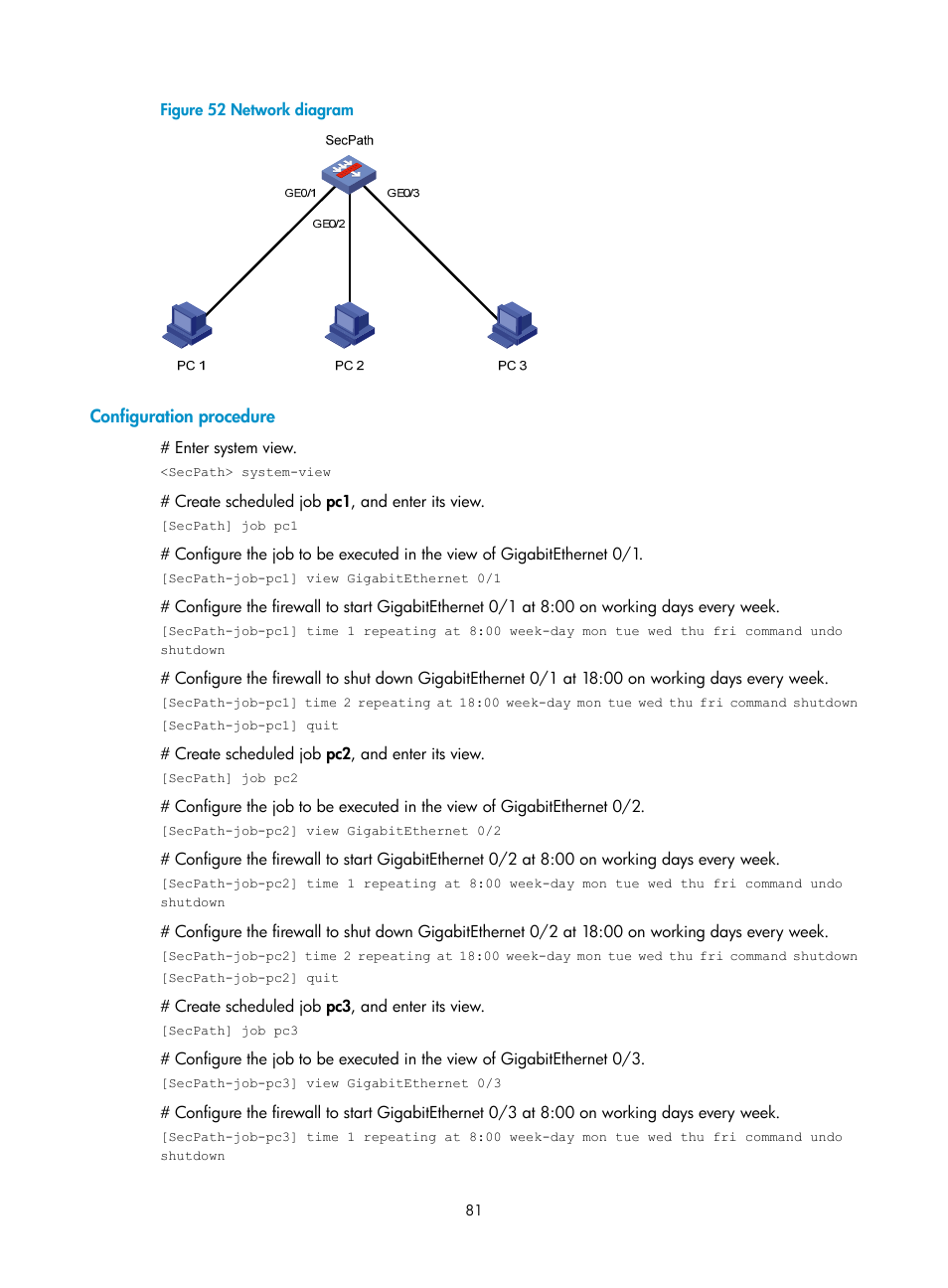 Configuration procedure | H3C Technologies H3C SecPath F1000-E User Manual | Page 89 / 126