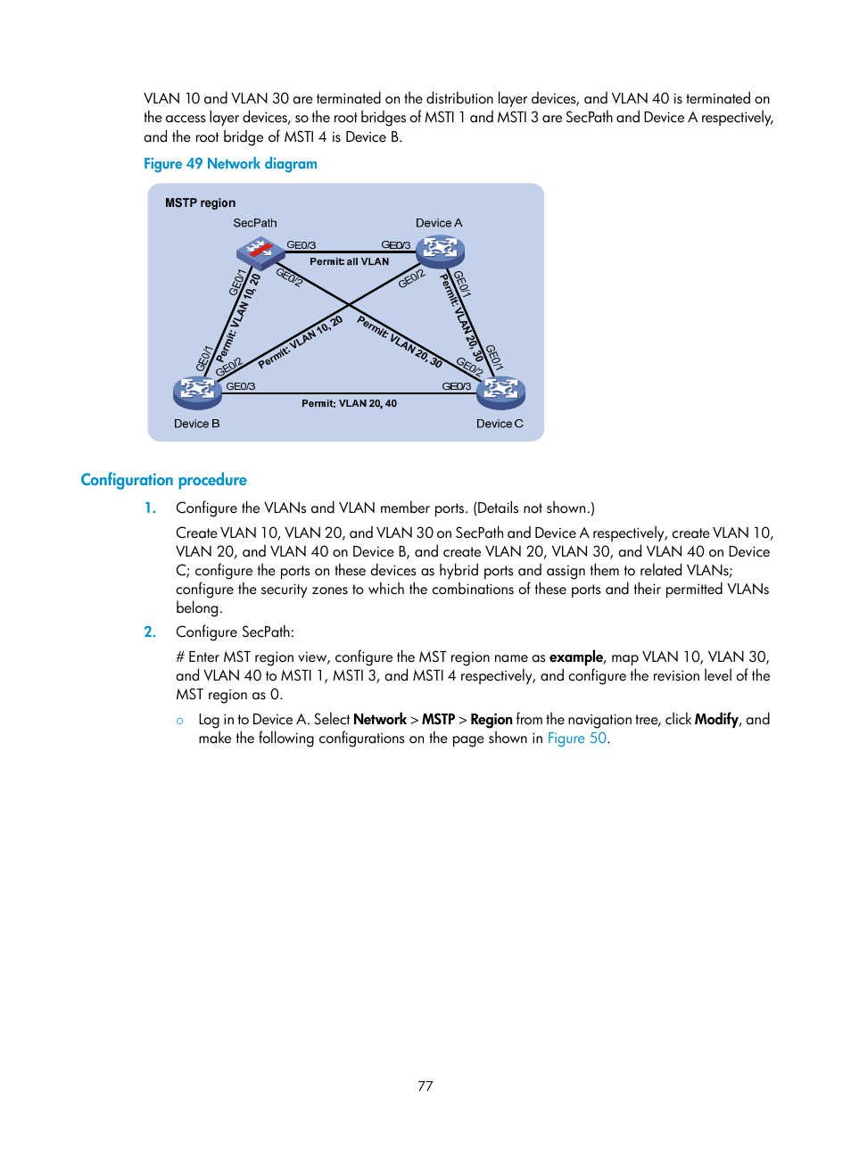 Configuration procedure | H3C Technologies H3C SecPath F1000-E User Manual | Page 102 / 967