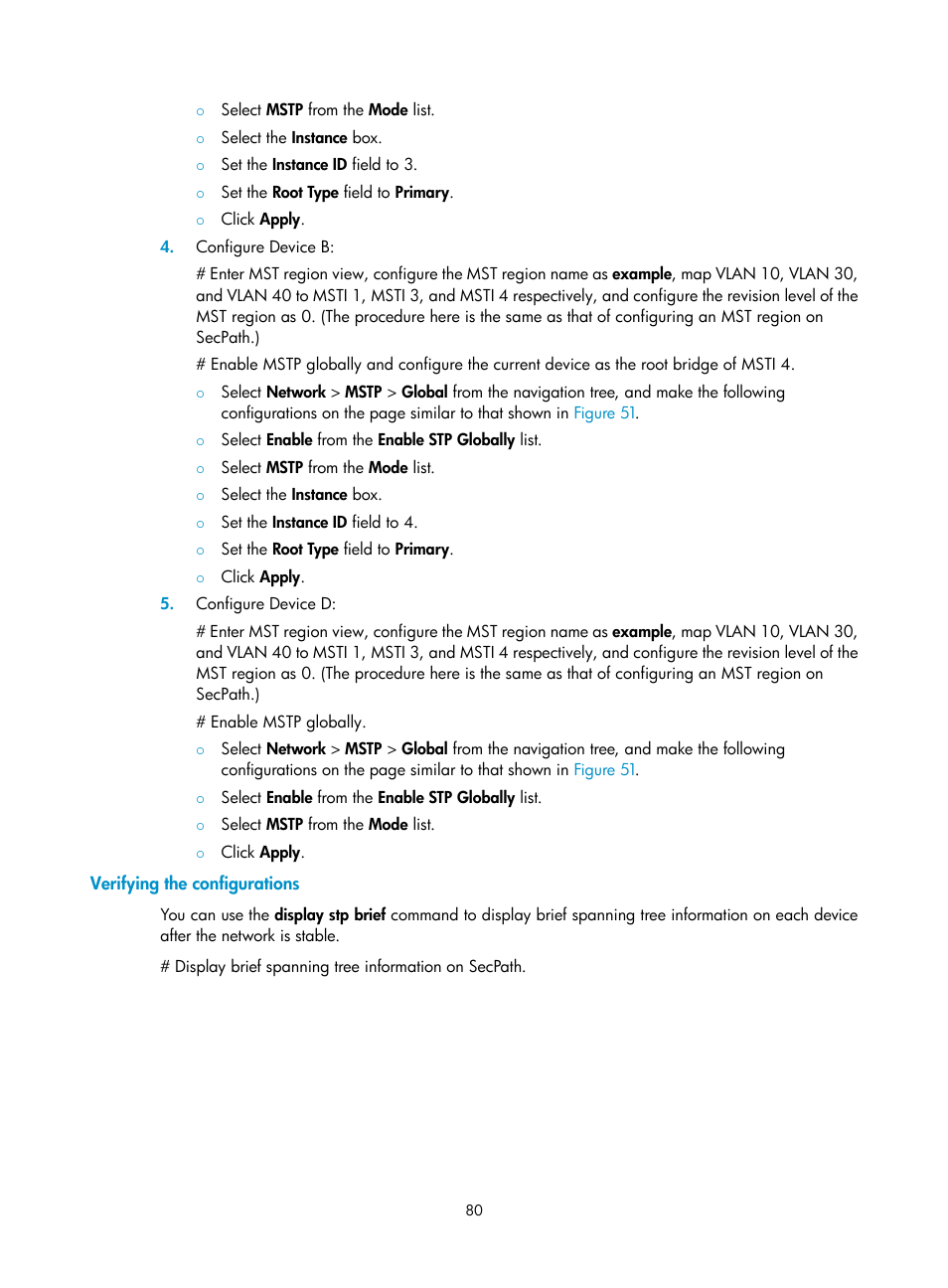 Verifying the configurations | H3C Technologies H3C SecPath F1000-E User Manual | Page 105 / 967