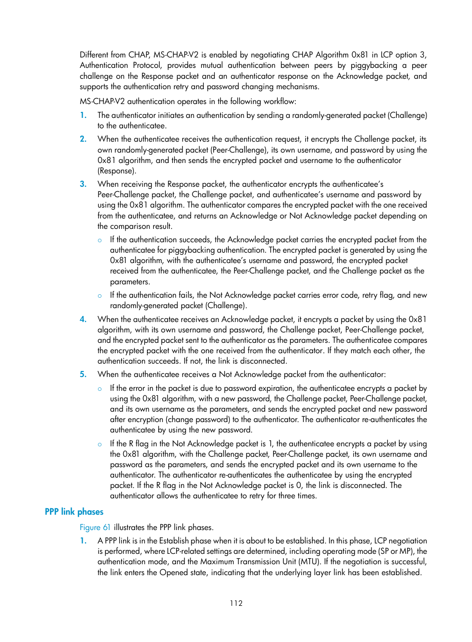 Ppp link phases | H3C Technologies H3C SecPath F1000-E User Manual | Page 137 / 967