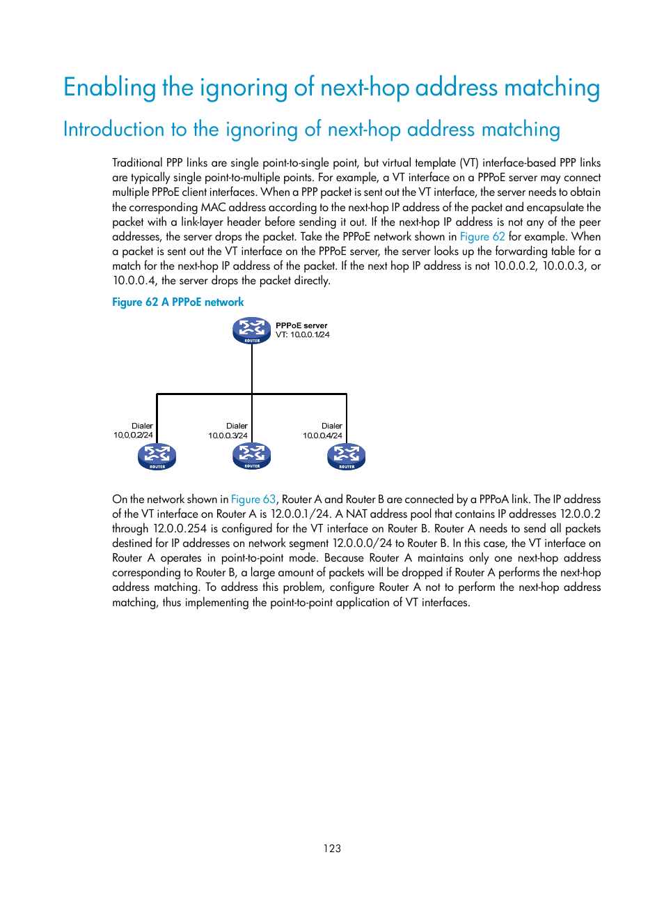 Enabling the ignoring of next-hop address matching, Enabling the ignoring of, Next-hop address matching | H3C Technologies H3C SecPath F1000-E User Manual | Page 148 / 967