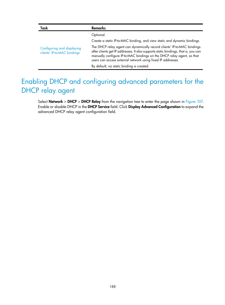 Dhcp relay agent | H3C Technologies H3C SecPath F1000-E User Manual | Page 213 / 967