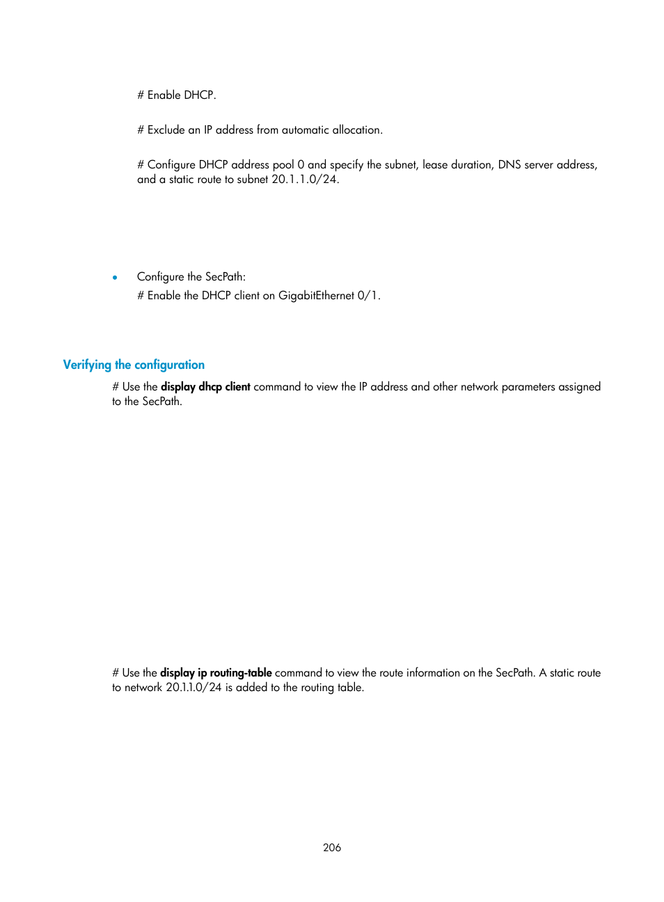 Verifying the configuration | H3C Technologies H3C SecPath F1000-E User Manual | Page 231 / 967