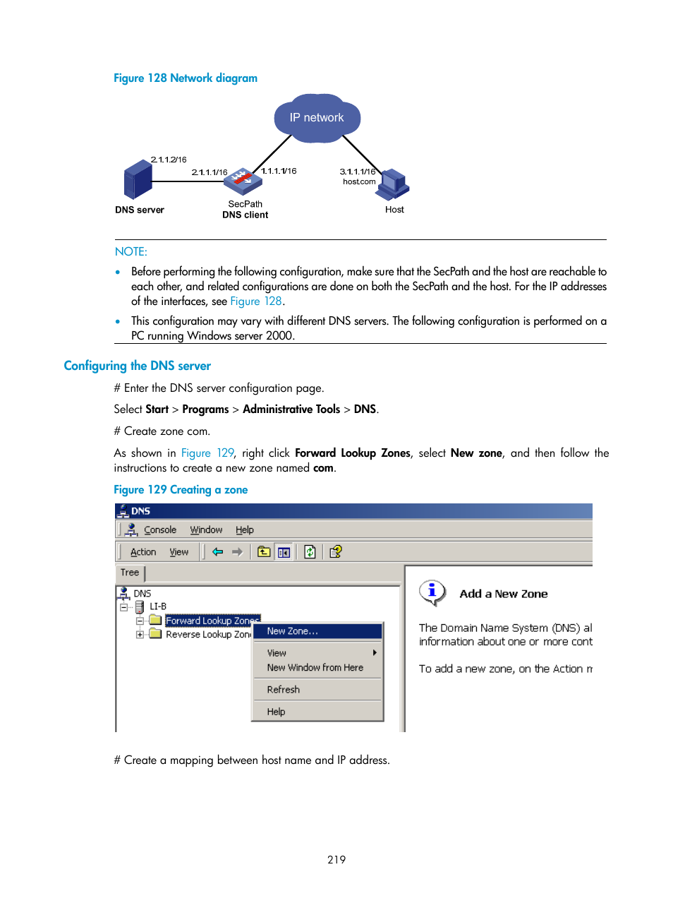 Configuring the dns server, Figure 128 | H3C Technologies H3C SecPath F1000-E User Manual | Page 244 / 967