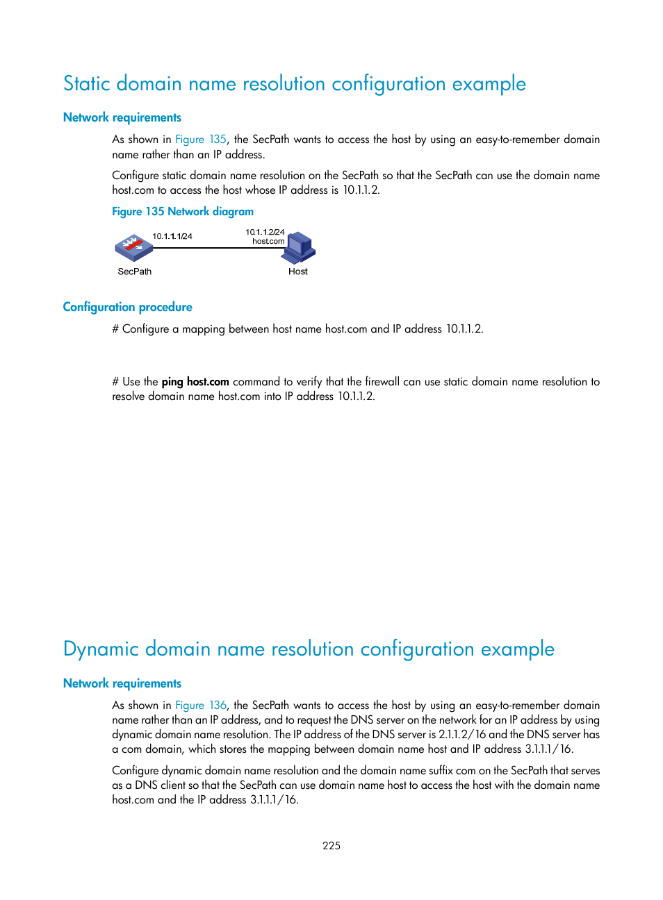 Network requirements, Configuration procedure | H3C Technologies H3C SecPath F1000-E User Manual | Page 250 / 967