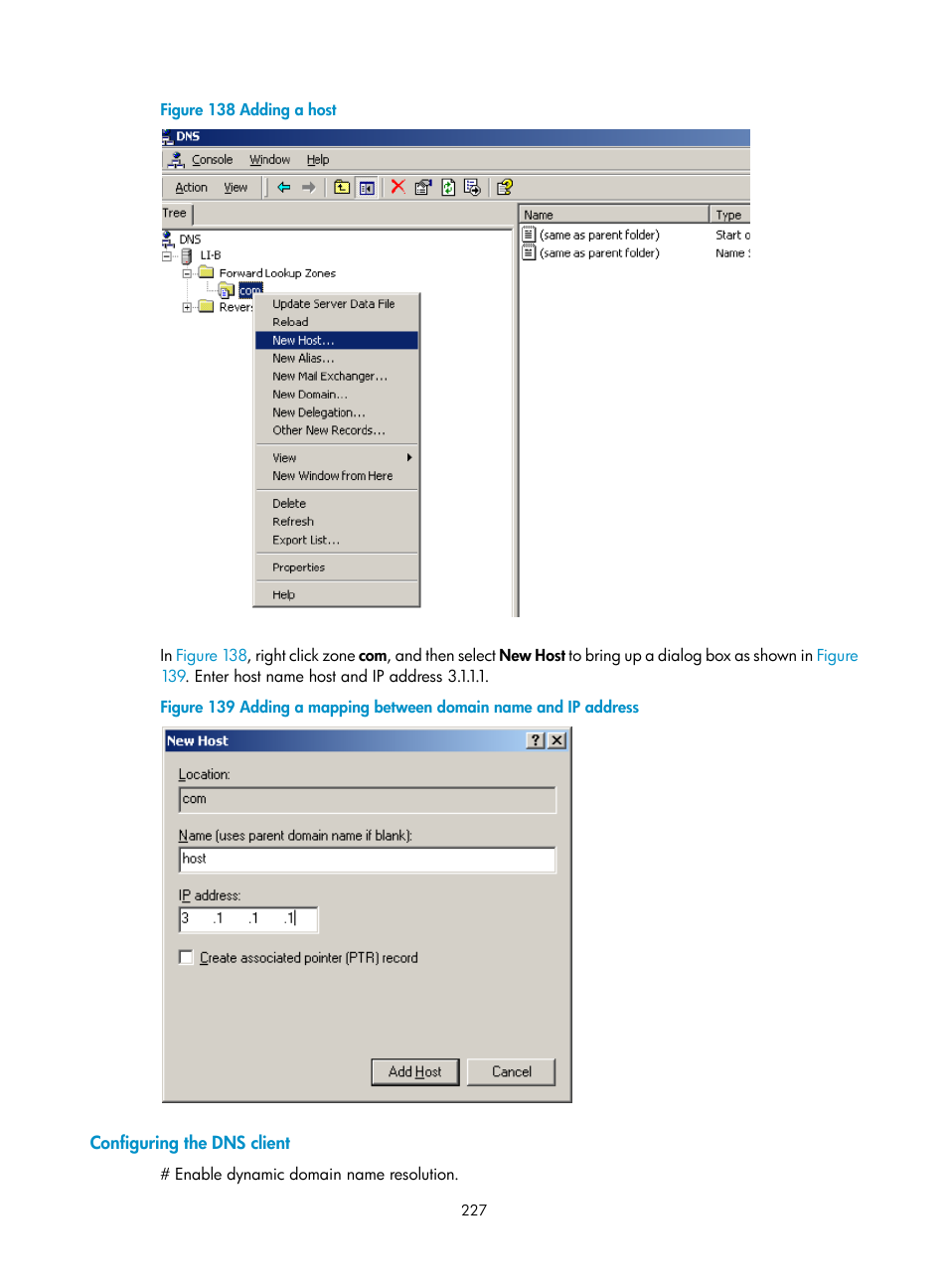 Configuring the dns client | H3C Technologies H3C SecPath F1000-E User Manual | Page 252 / 967