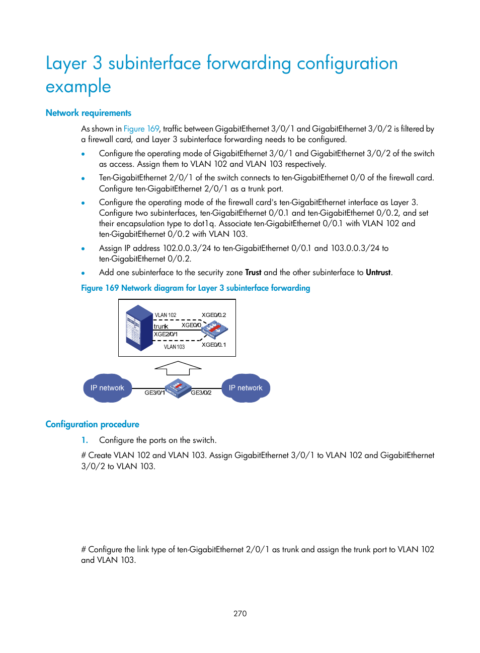 Network requirements, Configuration procedure | H3C Technologies H3C SecPath F1000-E User Manual | Page 295 / 967