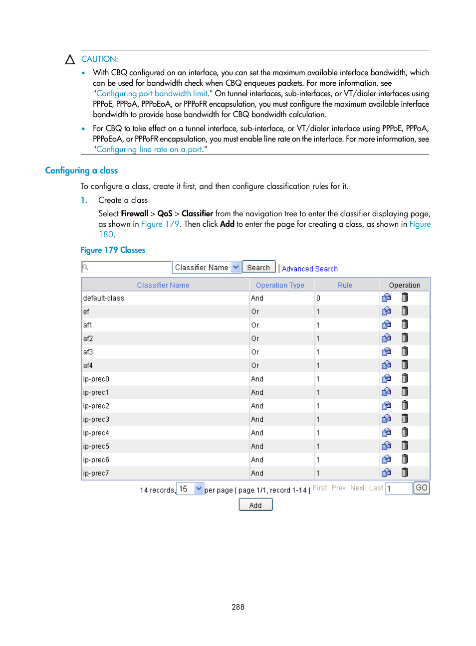 Configuring a class | H3C Technologies H3C SecPath F1000-E User Manual | Page 313 / 967