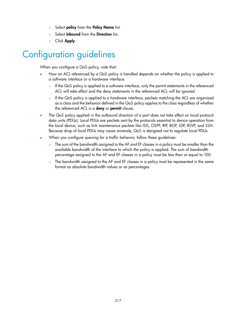 Configuration guidelines | H3C Technologies H3C SecPath F1000-E User Manual | Page 342 / 967