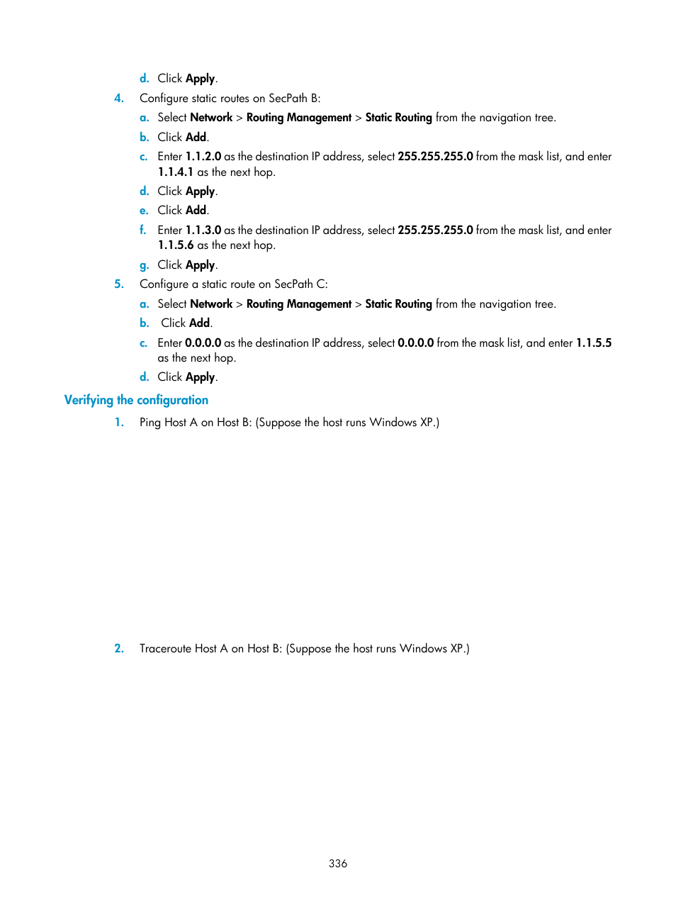 Verifying the configuration | H3C Technologies H3C SecPath F1000-E User Manual | Page 361 / 967