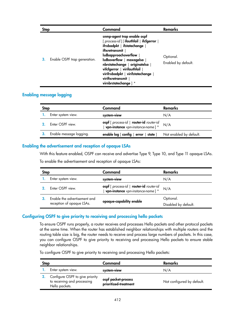 Enabling message logging | H3C Technologies H3C SecPath F1000-E User Manual | Page 437 / 967