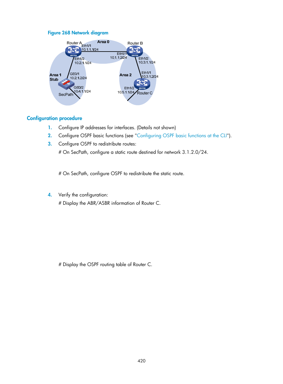 Configuration procedure | H3C Technologies H3C SecPath F1000-E User Manual | Page 445 / 967