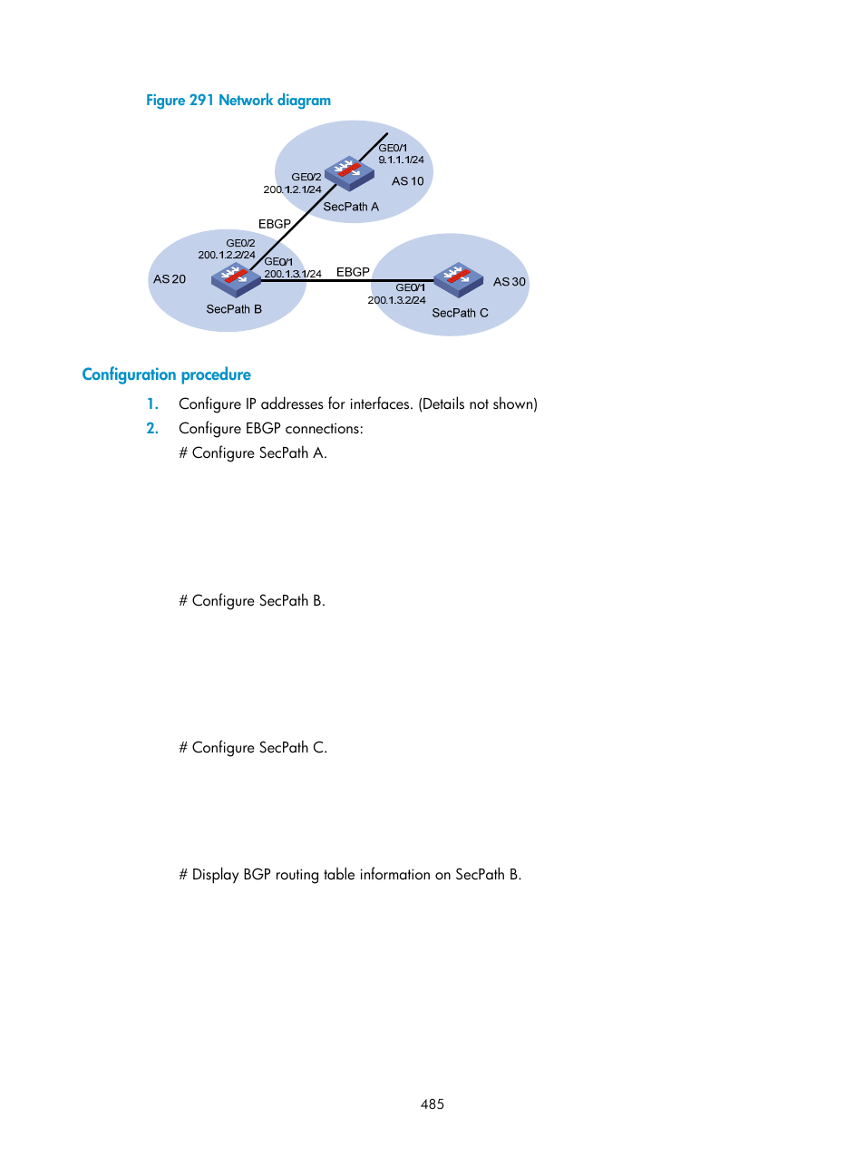 Configuration procedure | H3C Technologies H3C SecPath F1000-E User Manual | Page 510 / 967