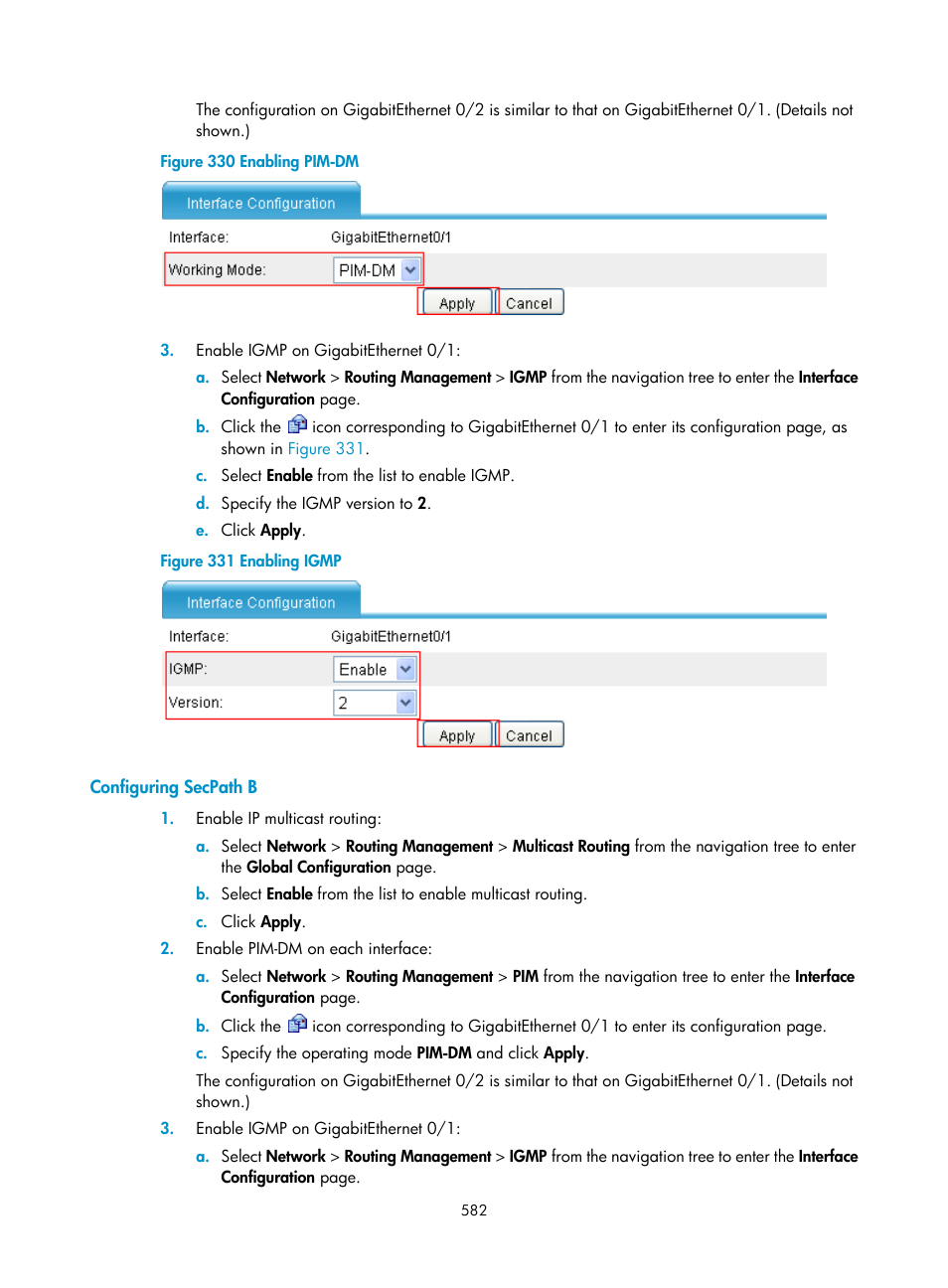 Configuring secpath b, Figure 330 | H3C Technologies H3C SecPath F1000-E User Manual | Page 607 / 967