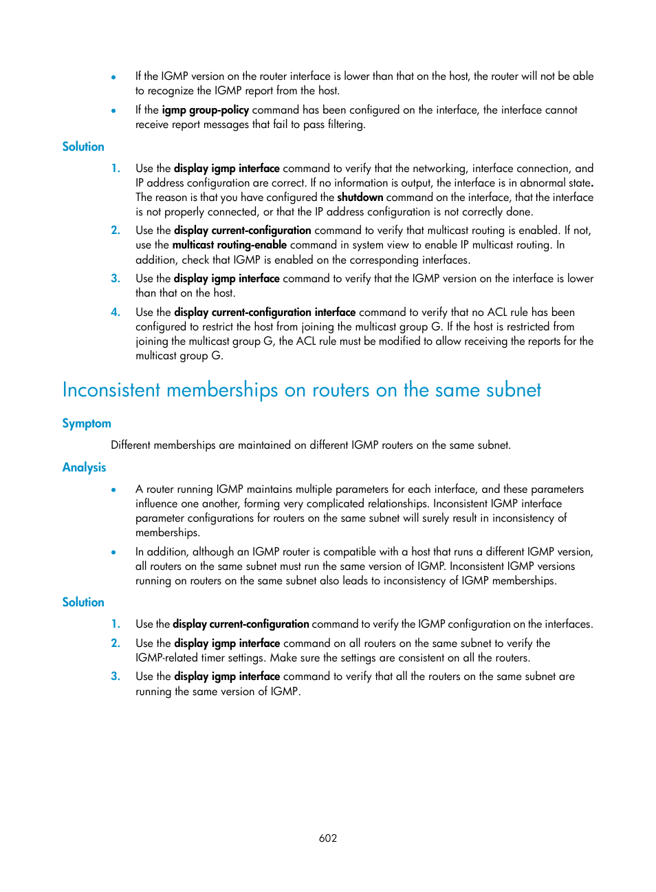 Solution, Symptom, Analysis | H3C Technologies H3C SecPath F1000-E User Manual | Page 627 / 967