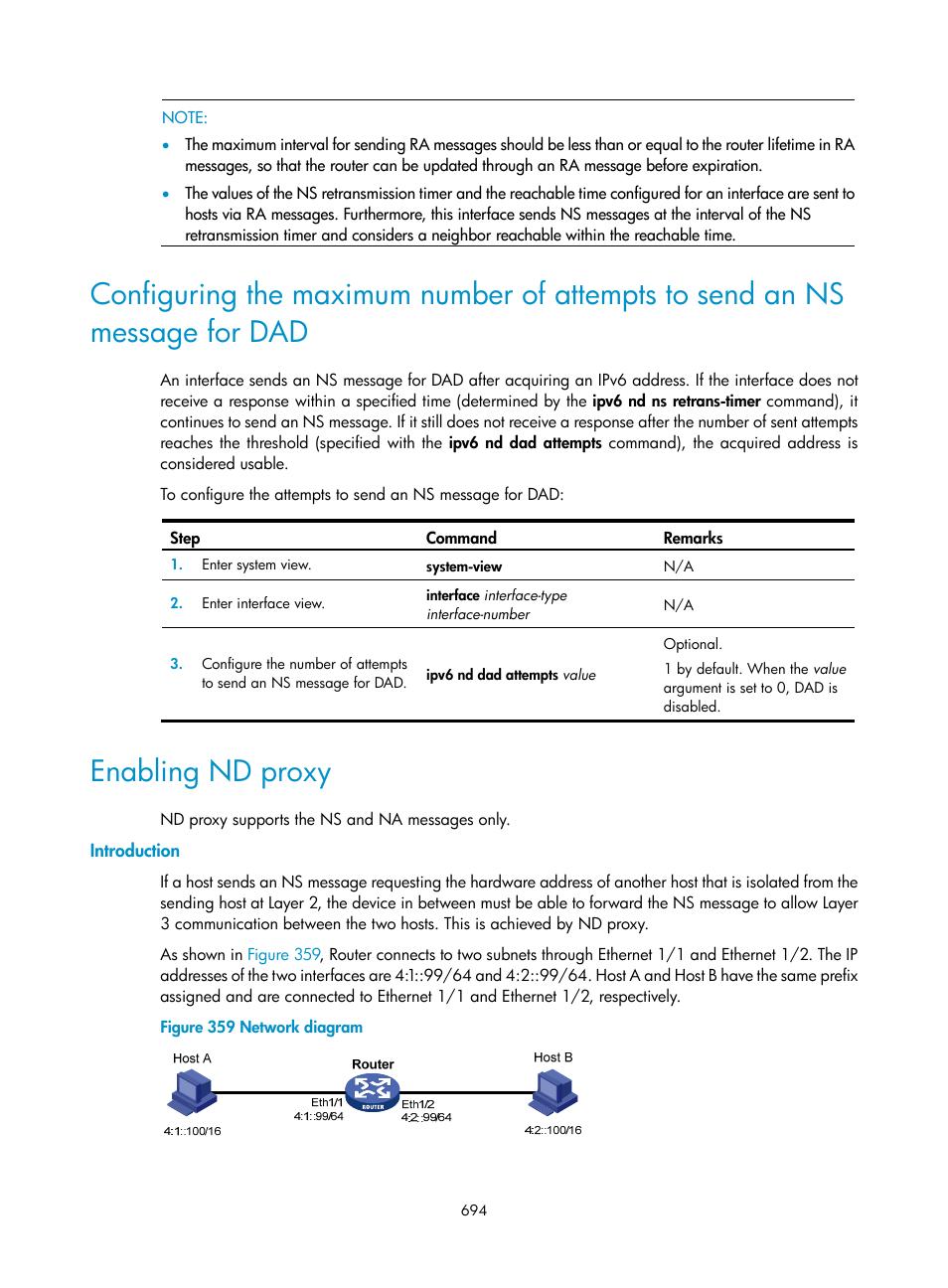 Enabling nd proxy, Introduction | H3C Technologies H3C SecPath F1000-E User Manual | Page 719 / 967