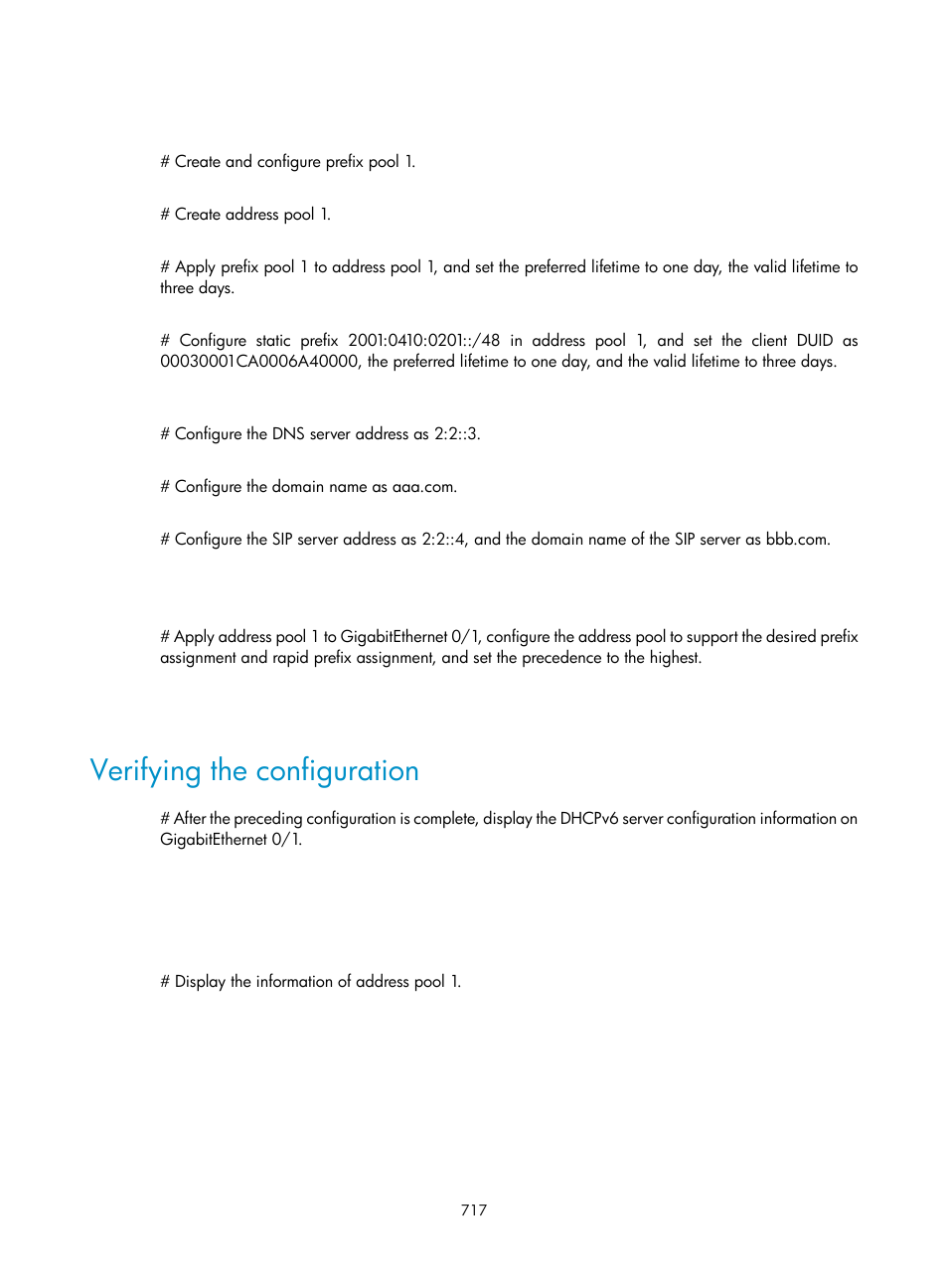 Verifying the configuration | H3C Technologies H3C SecPath F1000-E User Manual | Page 742 / 967